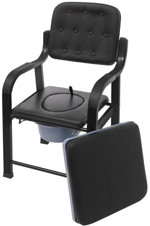 Comfort Bedside Commode, Commode Toilet Chair with Removable Bucket Supports 551 Lbs Potty Chair for Adults Bedside Commode Chair for Elderly with Backrest & 18.1 Seat Cushion