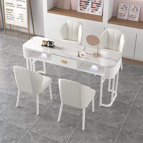 Mesa de Manicura Moderna y Compacta, Mesa de Manicura Nail Tech Desk, Estación de Trabajo de Belleza(Style 1,80x40x78cm)