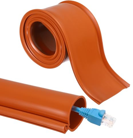 sourcing map 3.3ft Cable Management Sleeve, 1.2 Inch ID Flexible Cord Wires Hider Cover Insulation Snap-fit Protector for Substation, High-voltage Electrical Networks, Red