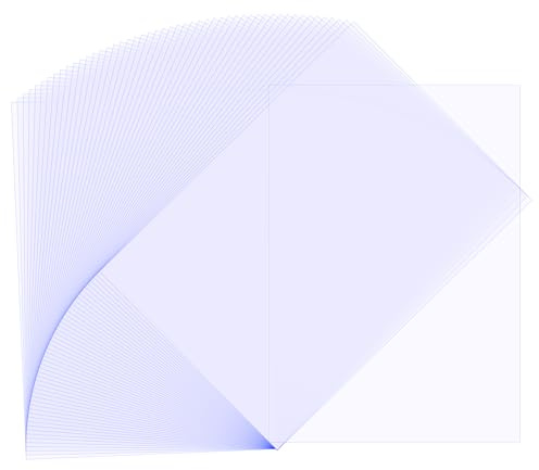 A4 Mylarfolie 0,2mm Dick 50 Stück, Wiederverwendbare PVC Platten, Transparente Kunststoffplatten aus PVC Folie für Bastelarbeiten, Schablonenfolie, Gravur, Siebdruck, Modellbau, DIY, Bilderrahmen