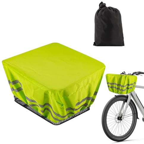 Regenschutz für Fahrradkoffer, elastischer Staubschutz, faltbar, für Korbeinsatz, leichte winddichte Abdeckung, reflektierendes Zubehör für die Nacht