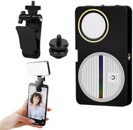 Bärbart Selfie-ljus - Mini Lätt Och Tunn Belysning | Magnetisk Selfie-Ljus för Smartphone, Live Streaming, Fotografi, Inspelning, Skönhet, Vlogging, Fotografering, Resor, Utomhus
