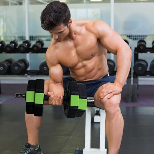 GarveeHome Hanteln Set 2in1 Kurzhantel Langhanteln Dumbbell Mit Verbindungsrohr 15KG Einstellbar Hantelstangen Kurzhantelset Verstellbar Hantelset Für Krafttraining, Fitness, Home Gym