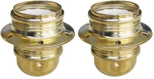 Tibelec 815130 Douille Acier Laitonné + Bague E27 Bronze (Lot de 2)