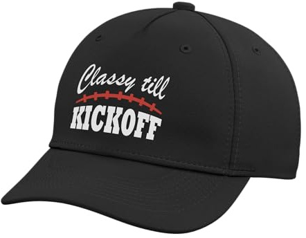 Classy Till Kickoff Adjustable Printed Baseball Hat, Black