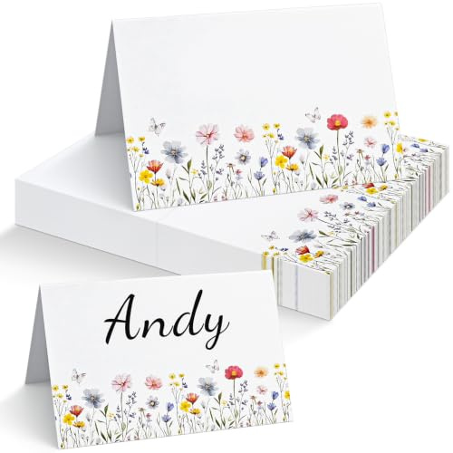 Alethron 50 Stück Tischkarten Geburtstag Hochzeit Namensschilder Hochzeit Tischkarten Konfirmation Kommunion Platzkarten Tischkärtchen Geburtstag Namensschilder Tisch Namenskärtchen