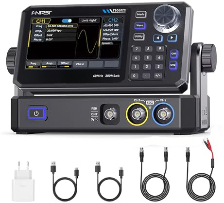 Generatore di funzioni/onde arbitrarie TSG6020 2CH 60Mhz, generatore di segnali con velocità di campionamento 200 MSa/s e risoluzione a 14 bit (TSG6020)