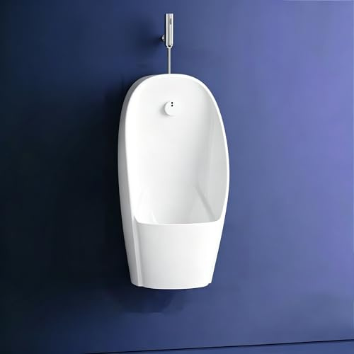HLDJYLZS Orinatoio da Parete in Ceramica per Uomini, orinatoio sospeso Compatto salvaspazio per Bagno, Hotel e Uso Commerciale(White,Surface-Mount Sensor)