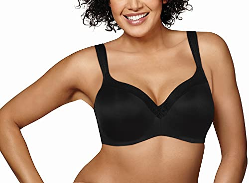 Playtex Secrets Coverage Underwire, Balconette T-Shirt Bra for Full Figures Reggiseno, Opaque, Nero Reale, 5G Donna