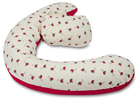 baby idea - Cuscino gravidanza e allattamento multiuso sfoderabile Polly (Coccinella rossa)
