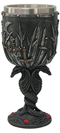 Kelch mit Drachen-Schwerter, herausnehmbarer Innenseite aus Edelstahl