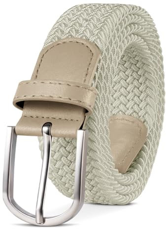 TANGCHAO Stoffgürtel Stretchgürtel Elastik Flechtgürtel Geflochtener und Elastischer Dehnbarer Gürtel für Damen und Herren Breite 3.3cm MI-120cm