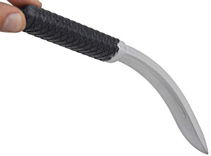 Playwell Martial Arts Standard Small Safety Rubber Tanto Training Knife - Black/Grey