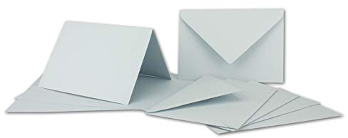 ARTOZ FLORETTA 25x DIN B6 Faltkarten-Set mit DIN B6 Umschlägen - light blue - 12 x 16,9 cm - 200 g/m² - pastellfarbenes Papier