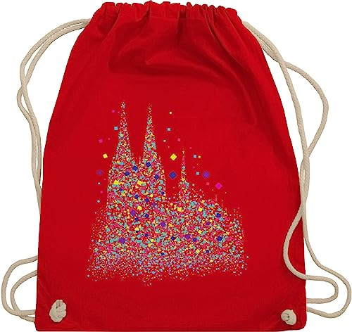 Turnbeutel Rucksack - & - Taschen - Kölner Dom Konfetti I Karneval I Fasching - Unisize - Rot - köln geschenke karnevalsbeutel faschings koln beutel souvenir karnevalstasche karnevals kölle