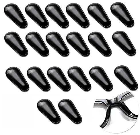 10 Paare Brille Nasenpads Silikon Nasenpads Rutschfeste Selbstklebende Nasenpads für Brillen Sonnenbrillen,Schwarz,1.8mm