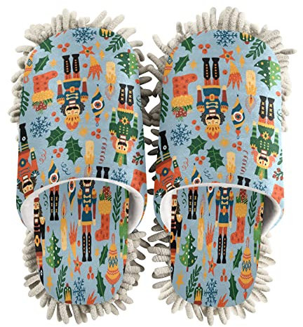 JUMBEAR Chaussons de Noël casse-noisette - Outil de nettoyage de la poussière - Lavables - Pour cuisine, maison, salon - (M)