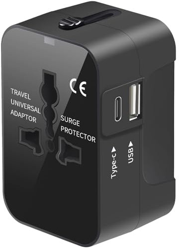 Universal Travel Adapter Worldwide, Travel Plug Adapter Worldwide Travel Charger USB C Travel Adaptor All In One Universal Power Adapter International Travel Adapter UK to Europe EU USA AUS Thailand