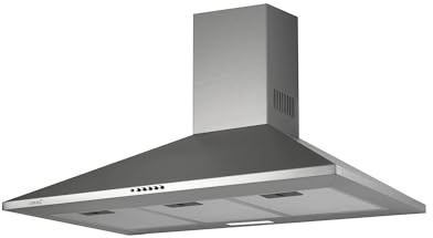Cata Campana Extractora OMEGA 900 X/M 645 m³/h, 3 Velocidades, Control Mecánico, Motor M3R de 270 W, Tira LED, Filtros Lavables, Salida 150/125 mm, Clase C, Acero Inoxidable