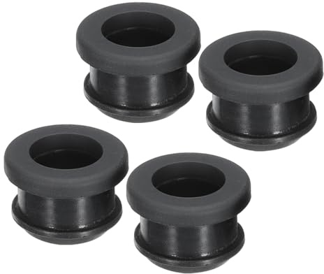 sourcing map 4Pcs Snap Rubber Grommet Plug Mount Dia 13.5mm ID 10.3mm Seal Anti-Scratch for Electrical Box Cable Pipe Black