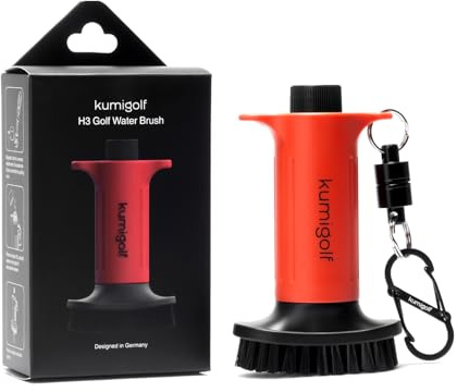 kumigolf H3 Golf Wasserbürste mit Wassertank – Golf Bürste für Golfschläger Reinigung, Golfschläger Bürste & Schlägerreiniger – Magnetclip, Nylonborsten – Premium Golf Zubehör Geschenk