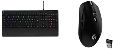 Logitech G213 Prodigy Teclado Gaming con Reposamuñecas, RGB LIGHTSYNC, Teclas Retroiluminada & 305 Lightspeed Ratón Gaming Inalámbrico, Captor Hero 12K, 12,000 dpi