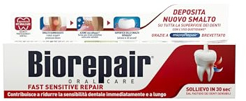 Biorepair, Fast Sensitive Repair Zahnpasta, 12 Packungen mit 60 ml, reduziert die Empfindlichkeit der Zähne und lindert Schmerzen empfindlicher Zähne in 30 Sekunden, schützt und repariert den | Reduziert Zahnempfindlichkeit, Lindert Schmerzen in 30 Sekunden, Schützt und repariert