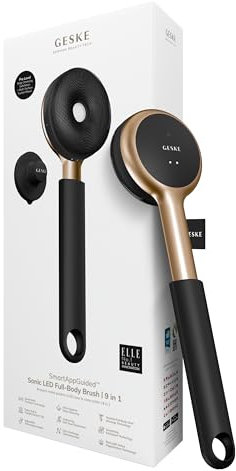 GESKE LED Sonic Full-Body Brush | 9 in 1 | Spazzola per la pulizia del corpo e dispositivo esfoliante a LED | SmartSonic | Pulizia e massaggio professionali | Rimozione ruvidità | Regolabile