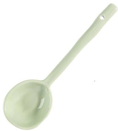 Petite Cuillère Cuillère japonaise en céramique à Long manche, cuillère à soupe domestique, petite cuillère à remuer en porcelaine, cuillère à café 2 pièces Cuillère à Café(Color:Green)