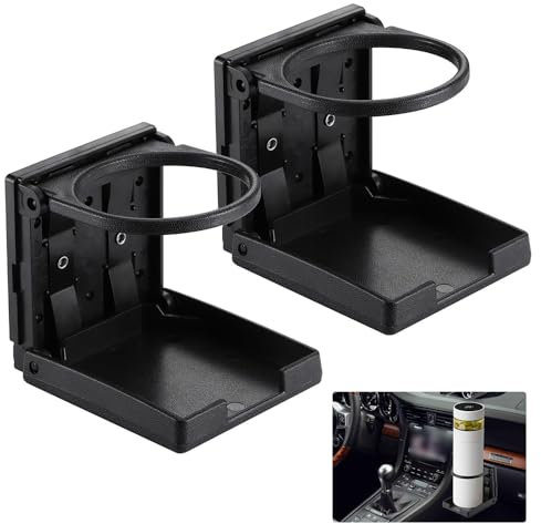 WSXCDE Getränkehalter Auto, für VW Golf T5 T6 Transporter 2 in 1 Multifunktionaler Verstellbarer Auto Flaschenhalter, 360° Drehbar Getränke Halterung