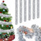 CLHXWU Guirlande Tinsel Argent 12m pour Noël, Guirlande Métallique Brillante, Ornements pour Sapin et Décoration de Fête (Argent)
