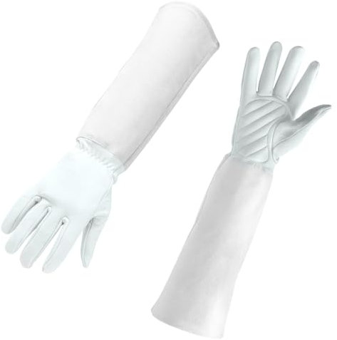 Lange Gartenhandschuhe,Lange Gartenhandschuhe Damen | Dornensicherer Handschuh - Lange, beschneidungssichere Gartenhandschuhe, atmungsaktive Lederstulpe mit Unterarmschutz für Gärtner