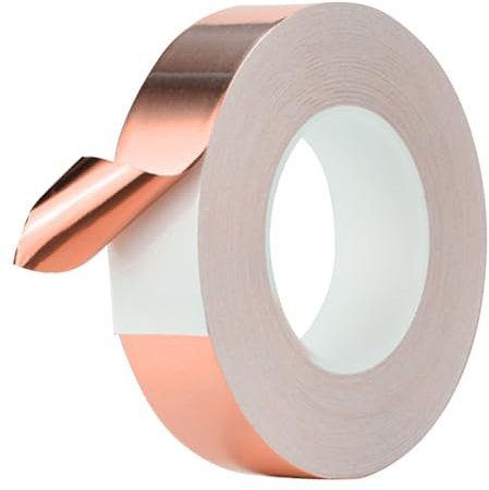 JUCHRZEY Kupferband gegen Schnecken, 30/50/70 mm, selbstklebendes Abschirmband, Anti-Schnecken, selbstklebendes schneckenabweisendes EMI-Kupferfolienband for Hochbeetpflanzen