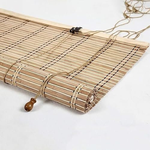 ZEEKYFOR Bambusrollos für die Terrasse im Freien, Rollos für Innenfenster, Fensterrollos für die Terrasse im Haus, Küche, Schlafzimmer, Wohnzimmer,90x130cm