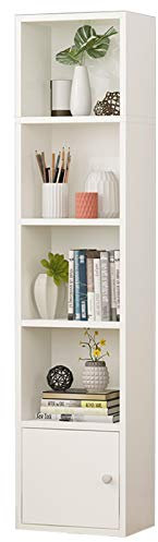 Bücherregal mit 6 Ebenen, Holz, mit Türen, Bücherregal, platzsparend, für Kinderzimmer (Weiß/Rosa/Buche/Grün)