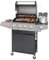 Unovivy Grill a gas propano a 4 fuochi con fornello laterale, griglie in ghisa smaltata in porcellana con 510 mq di superficie di cottura, 49.000 BTU per cucina all'aperto, barbecue da giardino e