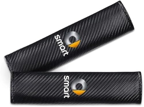 wxhzq 2 stück Auto Gurtpolster Seat Belt für Smart Fortwo Forfour 453 451, Auto Kohlefaser Gurtschutz Abnehmbar Sicherheitsgurt Abdeckungen Schutz Schulterpolste
