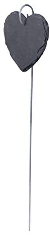 VANZACK Étiquette Jardin Forme Cœur Ardoise Naturelle Avec Fer Suspendu Panneau Potager Résistant Rouille Pour Pots Jardinières Et Serre