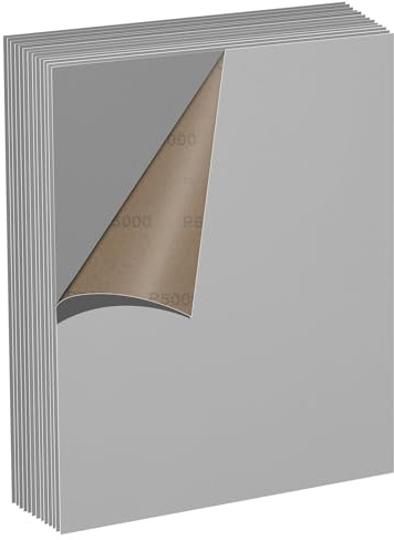 MOGRQAP 5000 Körnung Schleifpapier Set, 6 Stück 23 x 28cm Wasserfestes Schleifpapier für Autos Metalle Wände Holz Möbel, Nass und Trocken Polieren Sandpaper