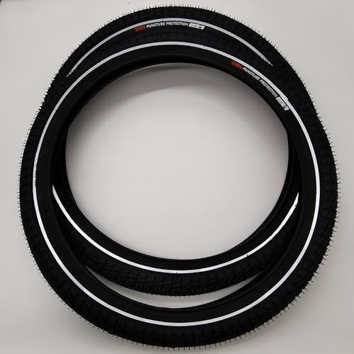 2X SRI-45A Reifen DSI 20 Zoll 20x1.95 | ETRTO 50-406 | 1mm Pannenschutz & Reflexstreifen Decke Mantel Kinder Fahrrad Anhänger Fahrradreifen
