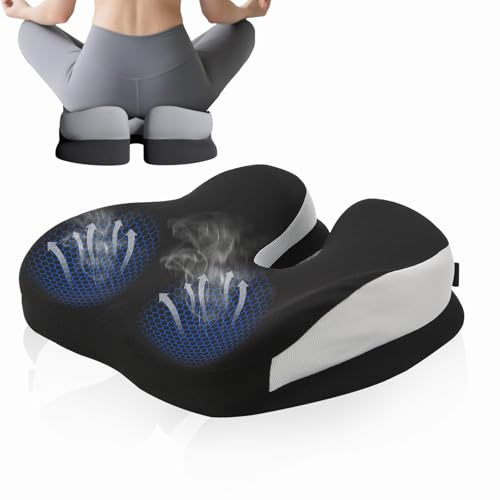 Yolispa Cuscino per Sedia Anti-decubito, Cuscino Ortopedico a Ciambella, Sedia Ufficio Ergonomico, Efficace per Alleviare Le emorroidi Sciatica e Mal di Schiena per Sedia da Ufficio, Auto
