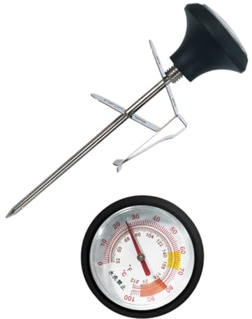 BCOATH Termometro da Cucina Compatto in Acciaio Inossidabile con Clip e Custodia in Silicone Termometro per Barbecue e Latte Lettura Rapida e Precisa per Alimenti e Bevande