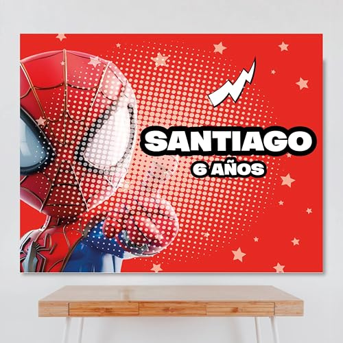 Cartel Personalizado Sspideyr 100x80 cm, Pancarta Cumpleaños, Decoracion Sspideyr