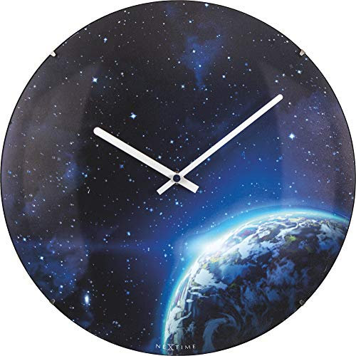 NexTime - Wall clock - Ø 35 cm - Dome Glass - Glow-in-the-dark- 'Globe dome'