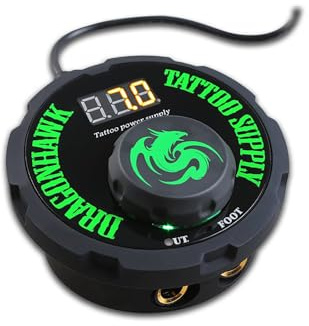 Extreme Tattoo Dragonhawk Airfoil 2A Alimentatore Stabile Macchina Rotativa | Display OLED,Protezione Da Sovratensione E Cortocircuito, Per Penna Pistola Kit Tatuaggi E Accessori
