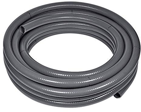 POOL Total 12 m Flexfit Flexibler PVC Druckschlauch Ø 50mm, grau Flex Rohr/Schlauch zur unterirdischen Verlegung