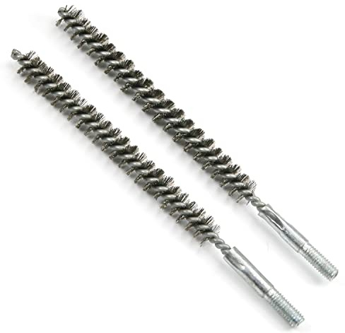 Utoolmart Stainless Steel Wire Tube Cleaning Brush, Round Chimney Cleaning Brush, M6 Threaded Interface Cleaning Brush, 10mm Diameter 160mm Length, 2pcs