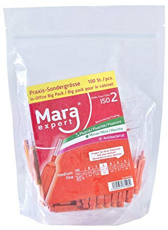 Interdentalbürsten Rot 0,5mm von MARA EXPERT | Dentalbürsten ISO 2 Mittelfein | 100 Zahnzwischenraum Bürsten | Für optimale Zahnfleisch Pflege