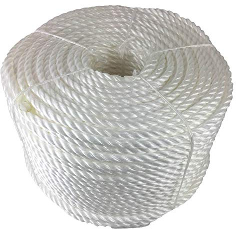 RopeServices UK 6mm White Polypropylene Rope x 220 Metre Coil, Cheap Nylon Twisted Poly Ropes
