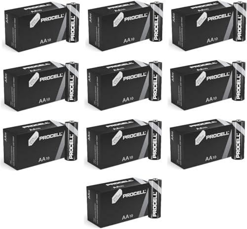 Procell by Duracell, Batteria alcalina AA, Confezione da 100 Pezzi